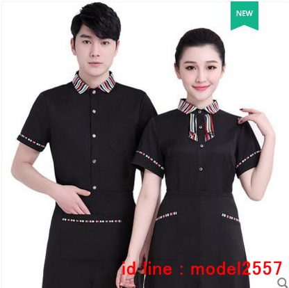 F6106006 เสื้อพนักงานต้อนรับ เสื้อพนักงานเสริฟเสื้อพนักงานโรงแรม เสื้อพนักงานร้านอาหาร เสื้อพนักงานร้านกาแฟ เสื้อพนักงานซุปเปอร์มาร์เก็ต ดำ ม่วง แดง L,XL,XXL,3XL F6106006 ตัว