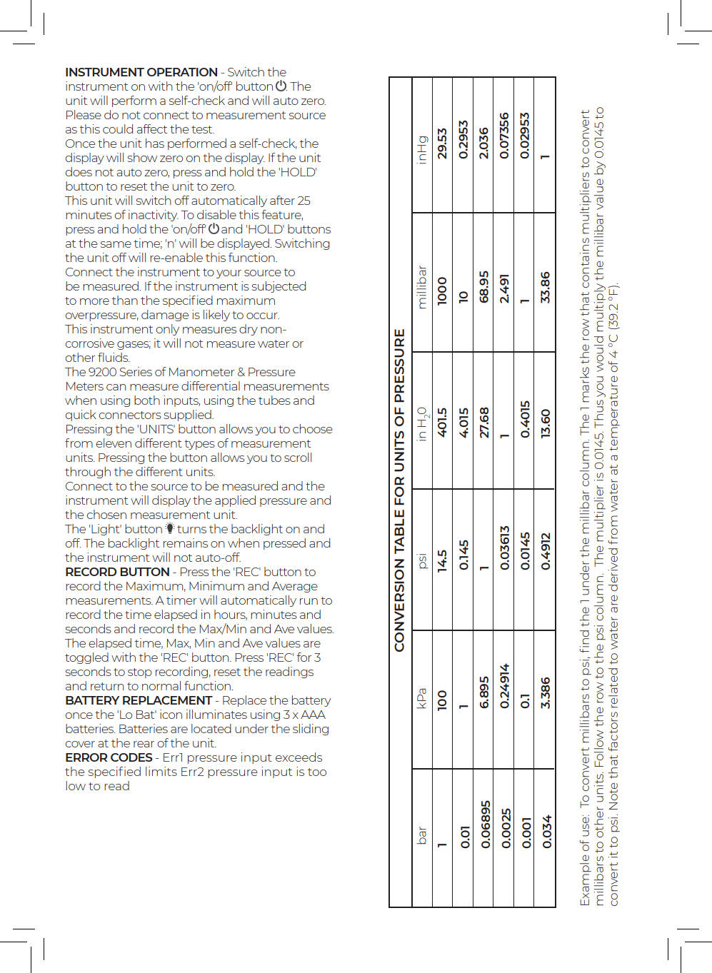 ETI รุ่น9275เครื่องวัดความดันแตกต่างมาโนมิเตอร์Pressure Meters for Differential pressure ±75Psi