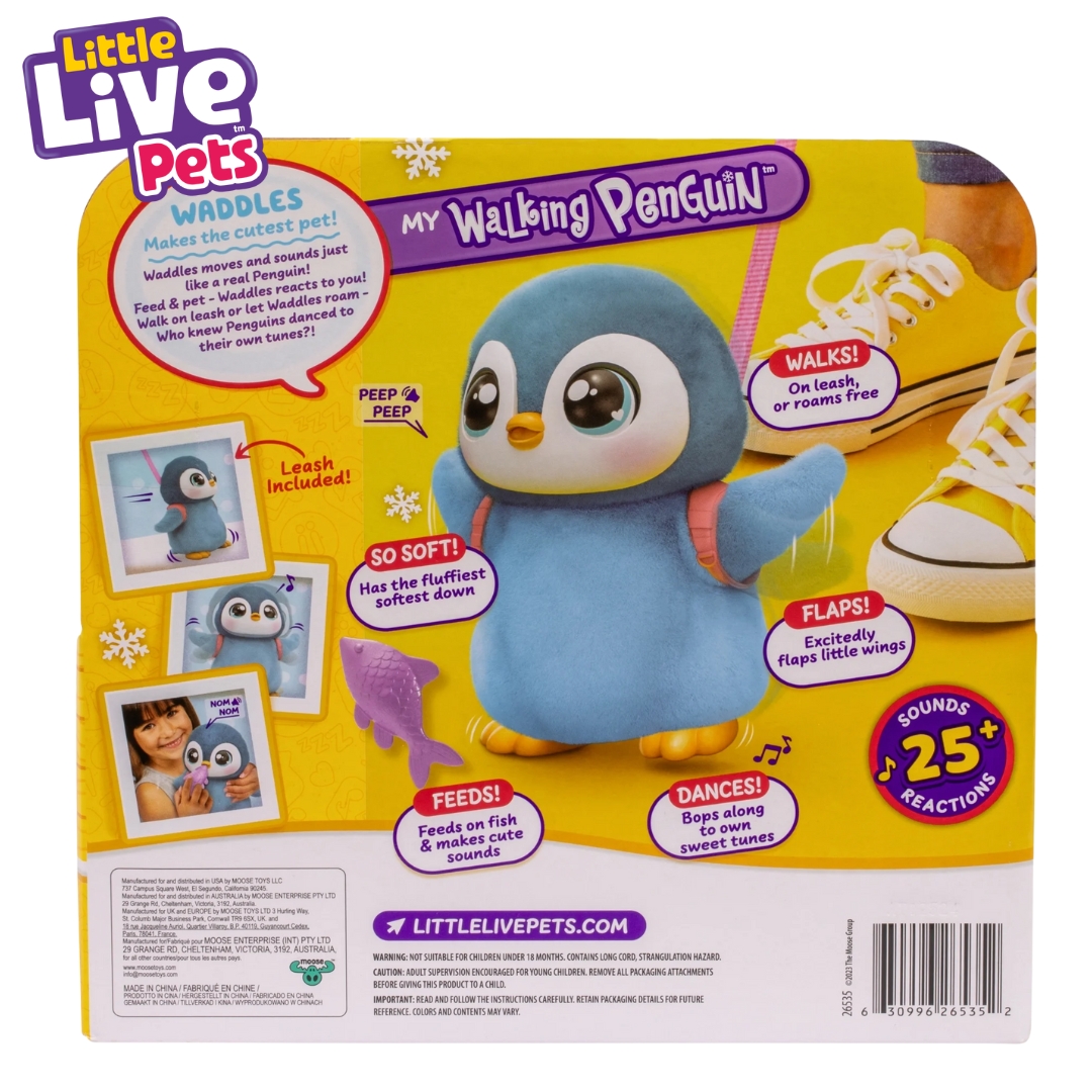 นำเข้า 🇺🇸 💖🐧เพนกวินตัวโปรดสุดน่ารัก Little Live Pets Walking Penguin My Pet Waddlesชีวิตชีวาด้วย เสียงและปฏิกิริยาโต้ตอบกว่า 25 แบบ