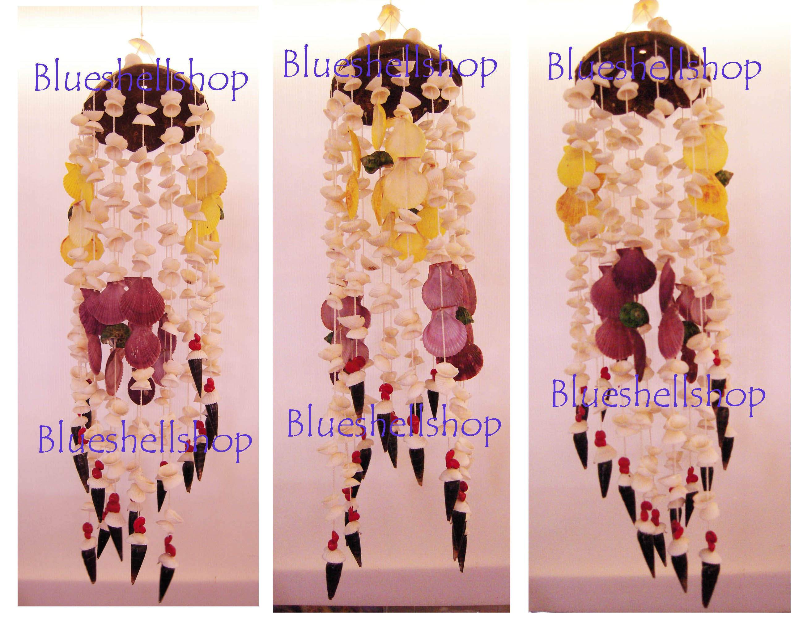 โมบายหอยกะลาลายตรงสลับผีเสื้อ