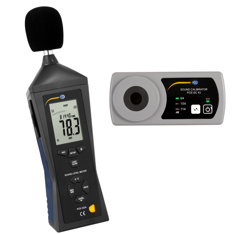 PCE รุ่น 322-SC43 เครื่องวัดเสียงรบกวนและเครื่องวัดเสียงพร้อมเครื่องสอบเทียบ,Noise meter&sound meter with calibrator
