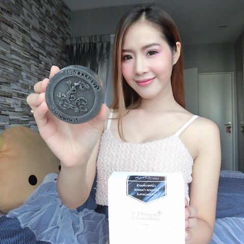 สบู่12นางพญา สบู่ถ่านโคลน (Charcoal Clay Soap)