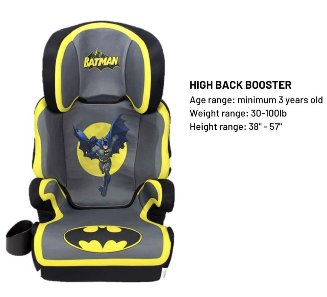 พร้อมส่ง! บูสเตอร์ซีท คาร์ซีทสำหรับเด็กโต แบบแยกส่วนได้ KidsEmbrace DC Comics Batman High Back Booster Car Seat เพิ่มความปลอดภัยให้ทุกการเดินทางของลูกรัก นำเข้าจาก USA ของแท้ 100% ราคา 7,490 บาท