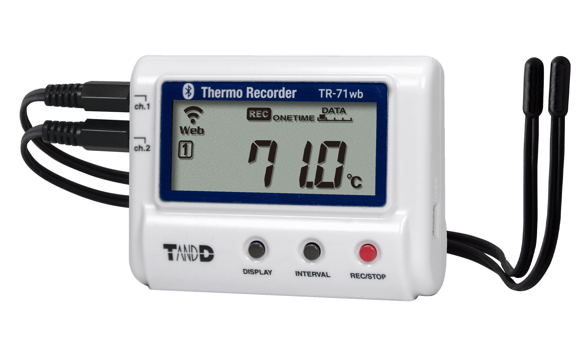 T&D รุ่น TR-71nw เครื่องบันทึกข้อมูลอุณหภูมิ,Temperature Data Logger 2ch,meas.range:-40～110°C