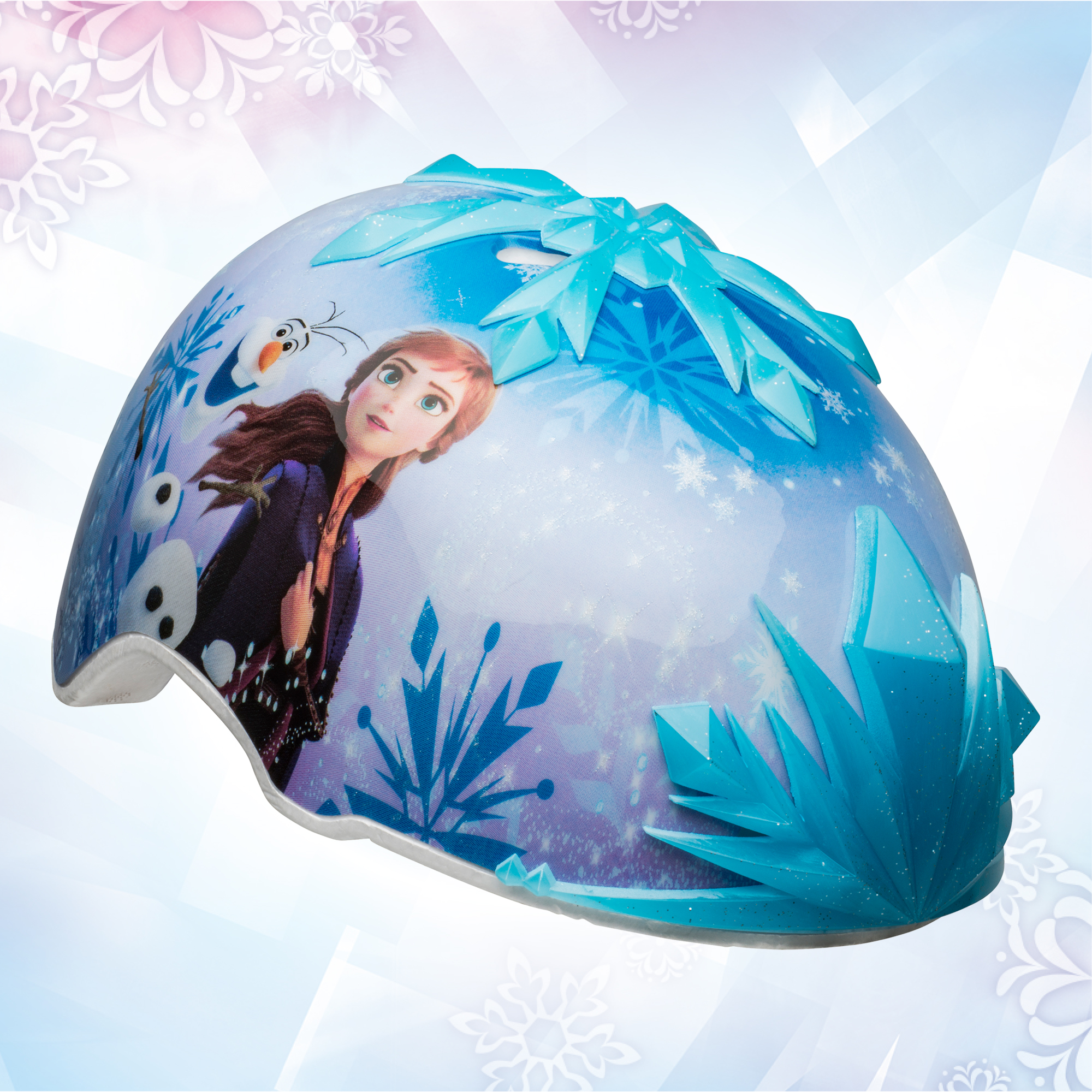 ชุดหมวกกันน็อค 3 มิติ พร้อมถุงมือและสนับเข่า ลาย Disney Frozen 2 3D Snowflakes Multisport Helmet Child 5+ (50-52 cm)