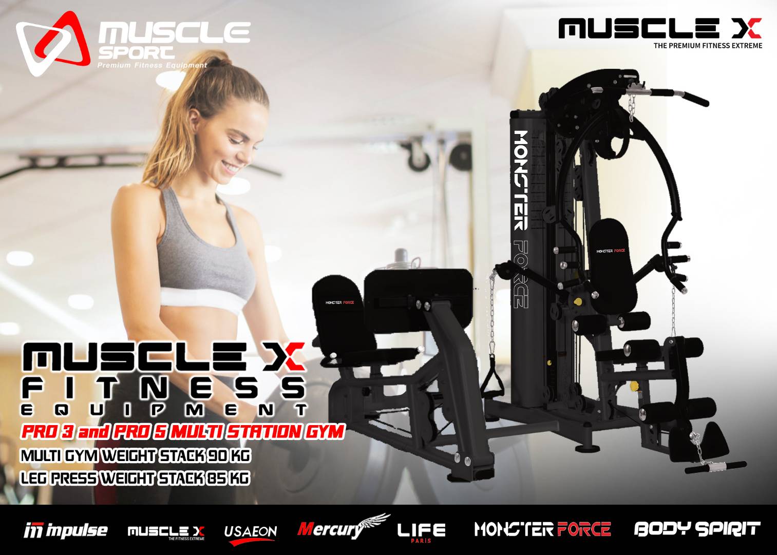 Homegym Monster ForcePro5 โฮมยิม 2 STATION USA