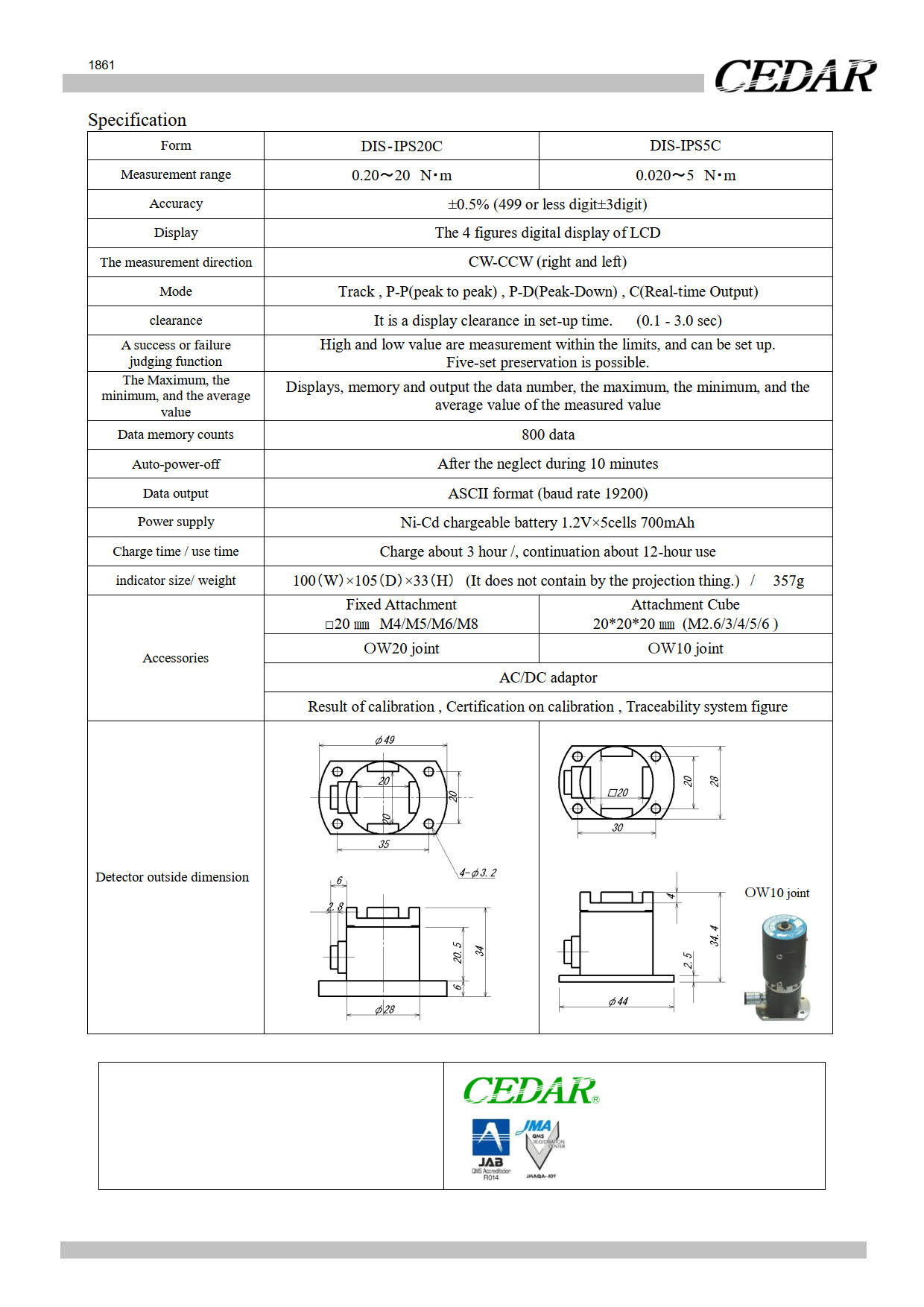 Cedar รหัส DIS-IPS5Cเครื่องทดสอบแรงบิดแสดงค่าด้วยตัวเลขดิจิตัล,Digital Torque Tester Range 0.020～5N•m