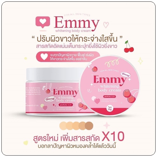 EMMY Whitening Body Cream หัวเชื้อผิวขาวเอมมี่ แพ็คเกตใหม่