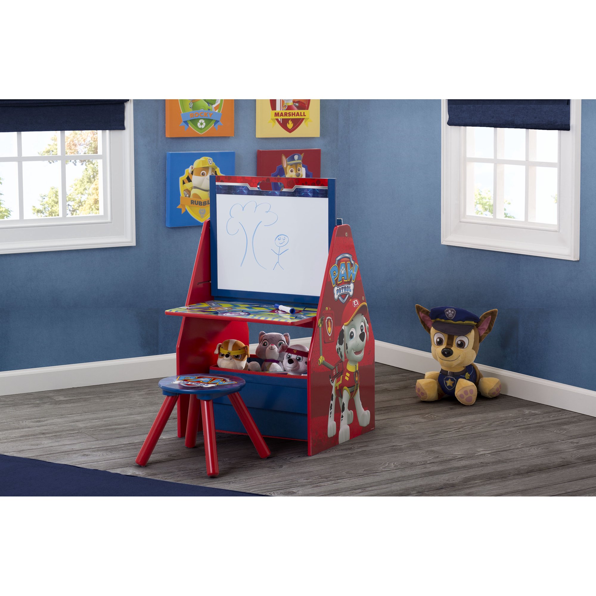 โต๊ะทำการบ้าน ชั้นวาง 3 in 1 ลาย พาวแพทโทรล Nick Jr. PAW Patrol Deluxe Kids Art Table, Easel, Desk, Stool & Toy Organizer by Delta Children ราคา 3,590 บาท