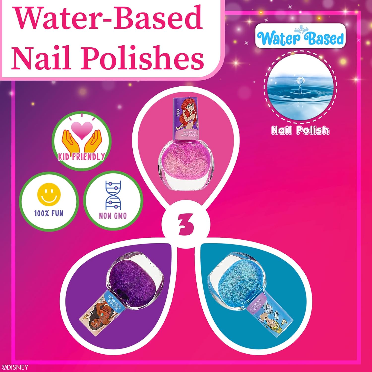 นำเข้า🇺🇸 💯Disney Princess Train Case Girls Beauty Set, ชุดแต่งหน้าสําหรับเด็กสําหรับเด็กผู้หญิง ราคา1990 บาท