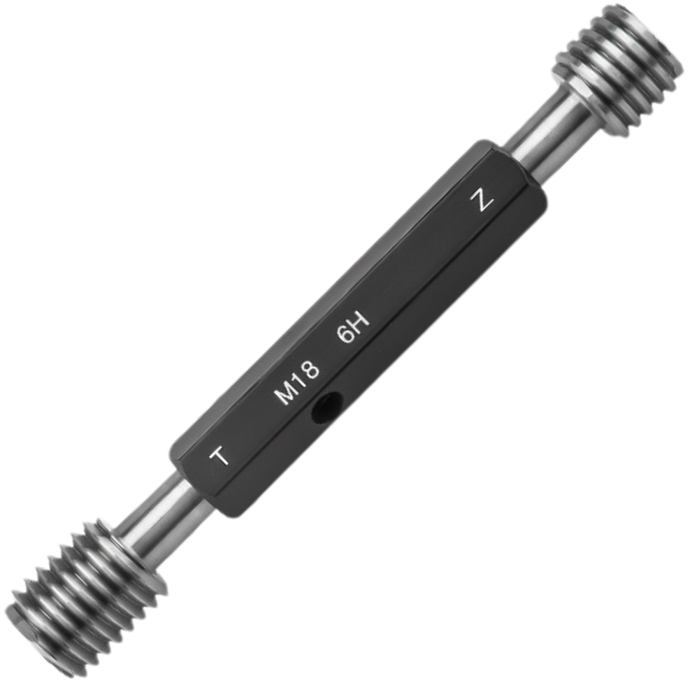 M18P2.5-6H เกจวัดเกลียวในชนิดเกลียวเมตริกมาตรฐานสากล,Metric thread plug gauge,taperlock,(ISO standard,class-6H),M18x2.5-6H,Go-NoGo set ,with inspection result