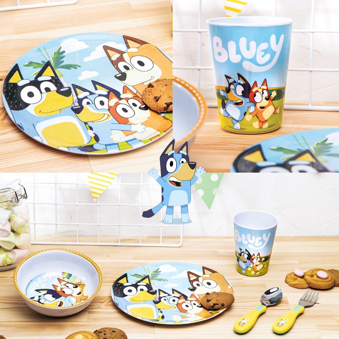 นำเข้า 🇺🇸 🍽สนุกทุกมื้อกับเซตอาหารสุดน่ารัก zak! Bluey - 5-Piece Dinnerware Set ทนทาน ปลอดภัย เหมาะสำหรับเด็กวัย 3 ปีขึ้นไป ราคา 1,950 บาท