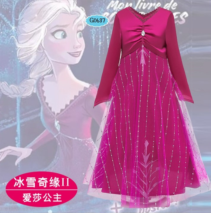 ชุดเจ้าหญิงเอลซ่าสีชมพูม่วง เอลซ่าภาค 2 Frozen2