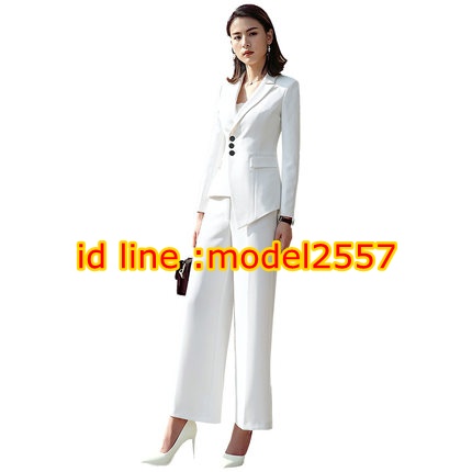 UP6112001 ชุดสูทสีขาวดำ สาวทำงานเกาหลีงานพรีเมี่ยม ขาว ดำ S-4XL UP6112001 ตัว