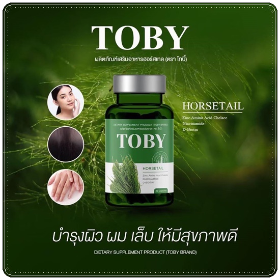 วิตามินลดผมร่วง เร่งผมยาว โทบี้ TOBY Horsetail