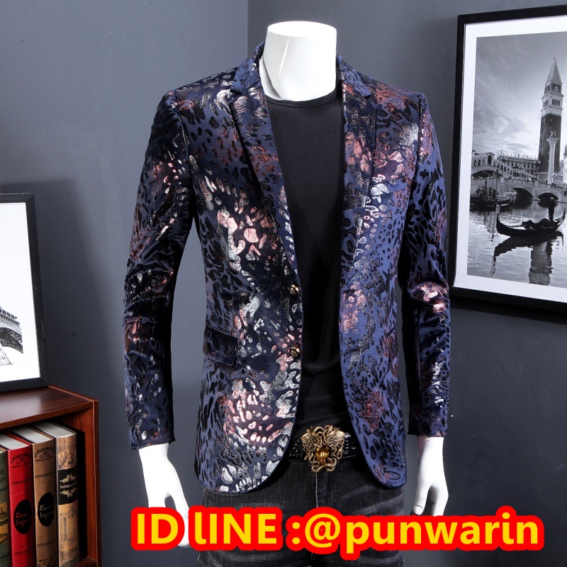 เสื้อสูทลำลองผู้ชายเสื้อสูทงานเลี้ยงพิมพ์ลายแบบตะวันตก JM6102013 ชิ้น