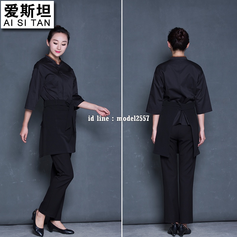 G6109011 ชุดซูชิกิโมโนสไตร์ญี่ปุ่นเสริฟ สำหรับห้องอาหารญี่ปุ่นเกาหลีจีน เสื้อเชฟ พ่อครัว บริกร สีภาพ S-2XL G6109011 ตัว