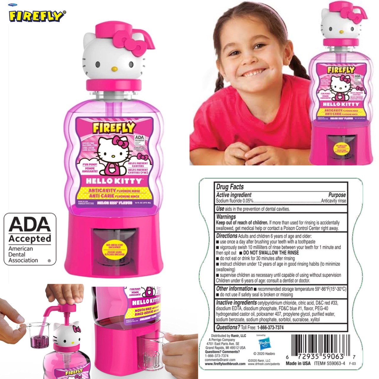 ยาบ้วนปากเด็กผสมฟลูออไรด์ป้องกันฟันผุ Made in USA 🇺🇸 Firefly Pump Rinse 16 Ounce ราคา : 590 บาท
