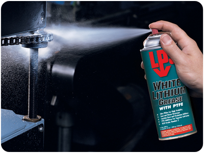 นก(082-4774620) นำเข้าและขายราคาส่งLPS White Lithium Muti-Purpose Grease คือสเปรย์จาระบีขาวหล่อลื่นผสมเทปล่อน (PTFE)ให้การหล่อลื่นได้ยาวนาน ป้องกันสนิม ทนความร้อนและการกัดกร่อน ไม่หลอมละลาย สำหรับงานหล่อลื่นเอนกประสงค์ และการซ่อมบำรุงต่างๆ