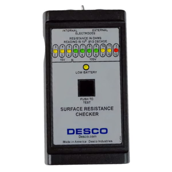 Desco รหัสรุ่น19640เครื่องวัดความต้านทานพื้นผิว,Surface Resistance Meter,9V Battery Operated Without Probe