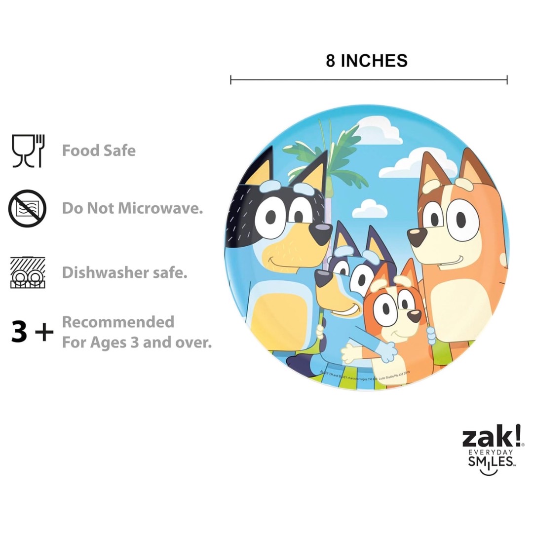 นำเข้า 🇺🇸 🌈เปลี่ยนทุกมื้อให้สดใสไปกับเซ็ตจาน Bluey 🍽️✨ เซ็ตของใช้เด็ก 6 ชิ้น จาก Zak Designs – ปลอดภัย แข็งแรง ใช้ได้จริงทุกวัน ราคา 1,990 บาท