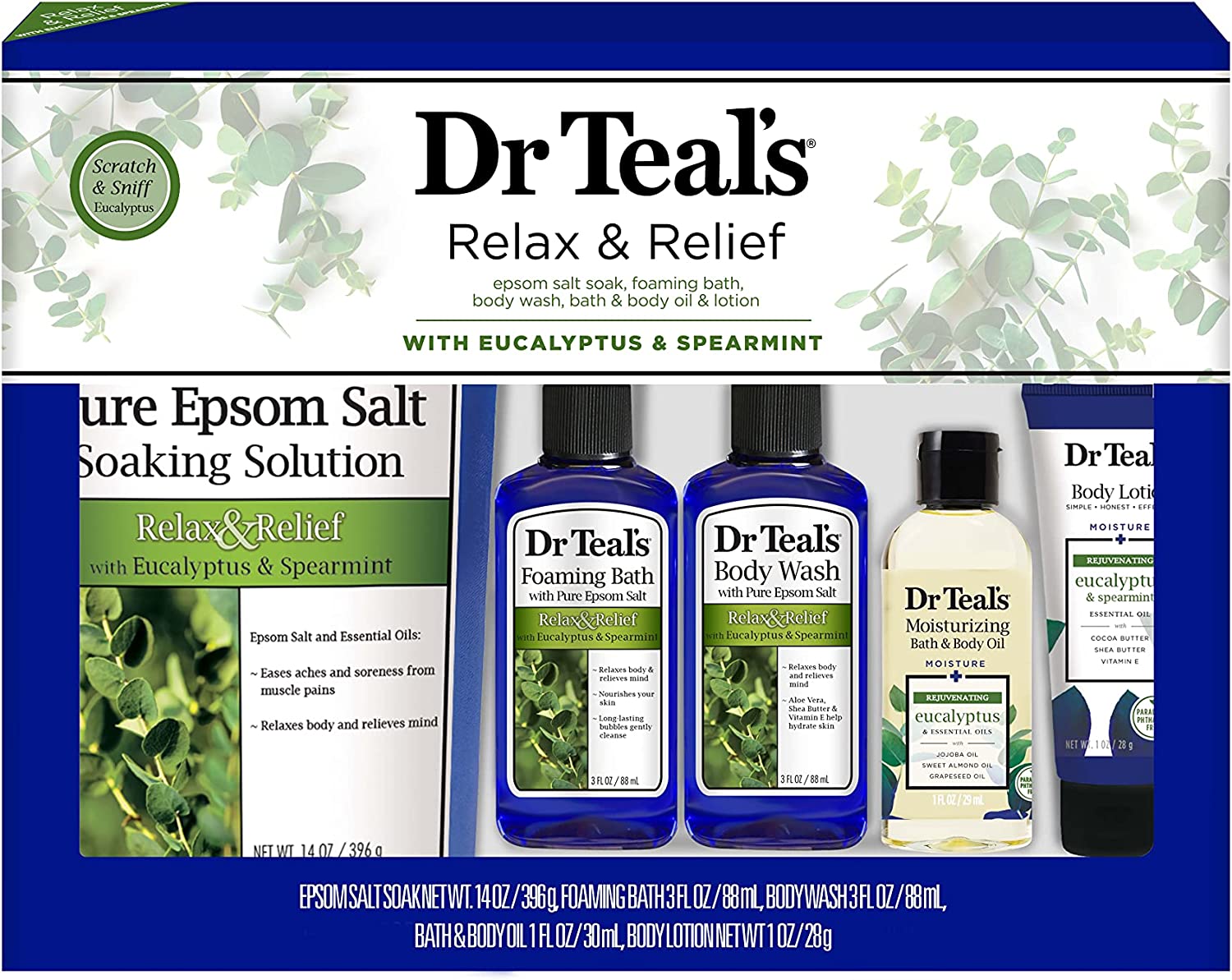 Dr Teal's Melatonin 5-Piece Bath Gift Set - Give the Gift of Better Sleep/Give the Gift of Relaxation - Contains 11 oz Sleep Soak ชุดของขวัญ 5 ชิ้น ราคา 990.- บาท