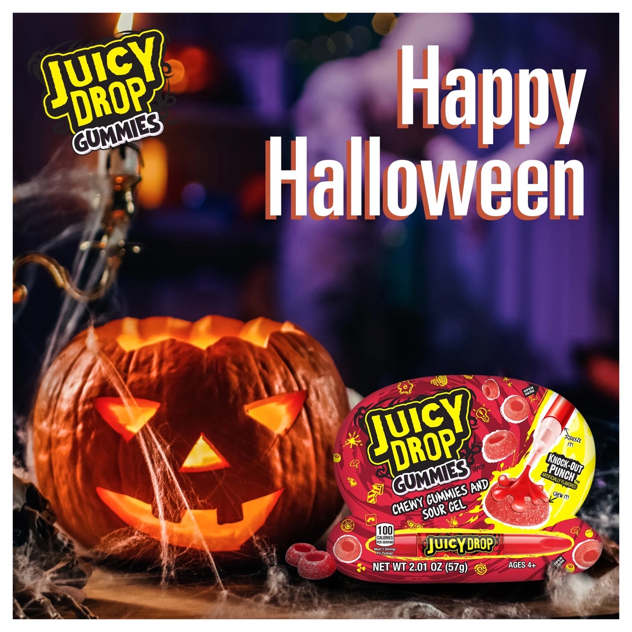 New กัมมี่ยอดฮิต นำเข้า🇺🇸 Juicy Drop Gummies - เยลลี่กัมมี่รสหวานและเปรี้ยวพร้อมปากกาเจล - 2.01 ออนซ์ ราคา 170 บาท/ซอง