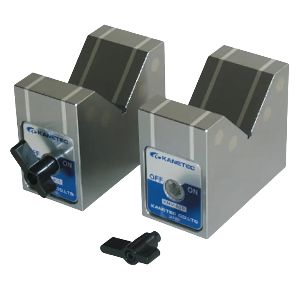 Kanetec รหัส KMV-80D แม่เหล็กตัววีวางชิ้นงาน ,Magnetic V-blocks, holding power 200N(20 kgf),(1set/2pcs)