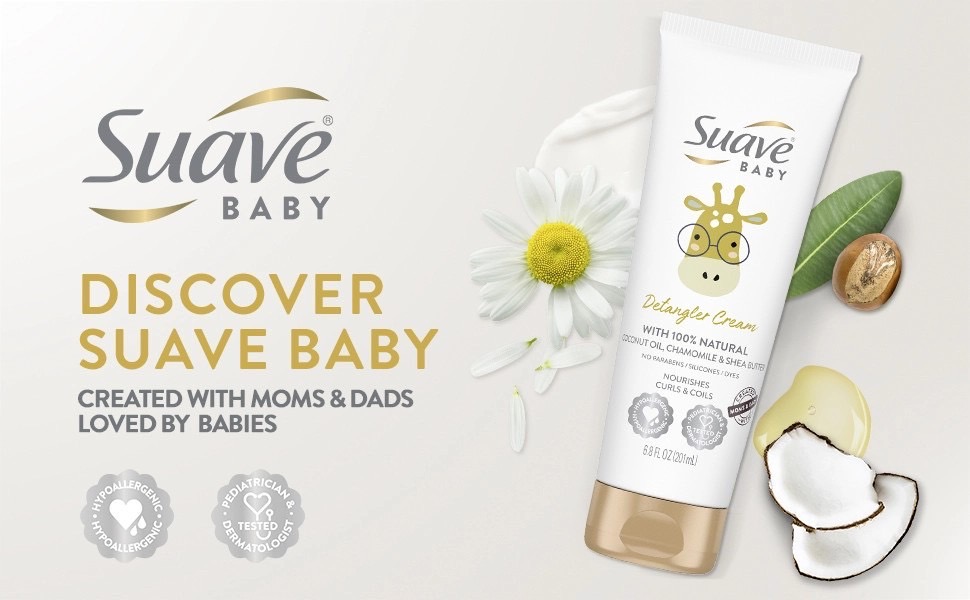 นำเข้า USA ครีมขจัดผมพันกัน Suave Baby Detangler Cream with Coconut Oil, Chamomile & Shea Butter, 6.8 oz ราคา 420 บาท