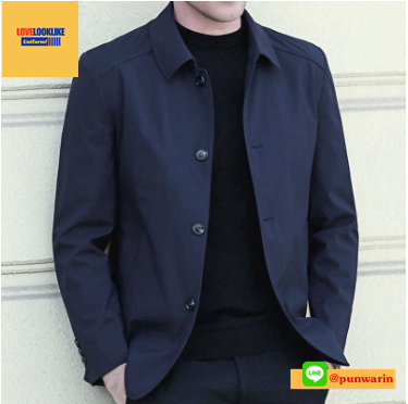 เสื้อแจ็กเก็ตคอปกผู้ชาย (พรีออเดอร์) รอสินค้า 10-12 วันหลังโอน กากี ดำ กรมท่า M-3XL SKU-04203 ตัว