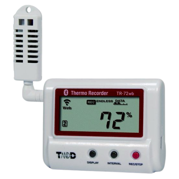 T&D รุ่น TR-72WB เครื่องวัดและบันทึกค่าอุณหภูมิความชื้น,Temp&Humidity WiFi Logger Temp.:0～55°C,Humi:10～95%RH