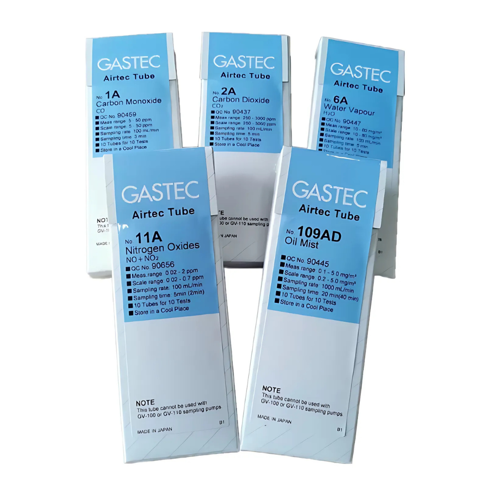 Gastec รหัสสินค้า No.2A หลอดวัดความเข้มข้นของแก๊ส,Gas detector tube for Carbon Dioxide(CO2),meas.range:250～3000ppm,Quantity:10pcs/Box