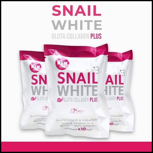 สบู่สเนลไวท์ Snail White Gluta Collagen Plus3 Soap โฉมใหม่