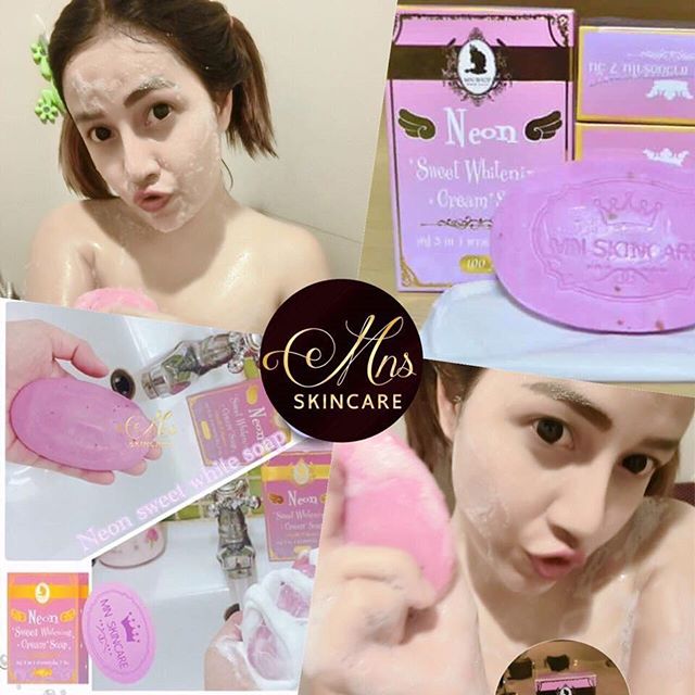 สบู่นีออน สวีทไวท์เทนนิ่ง ครีม (Neon Sweet Whitening Cream Soap by MN SHOP)