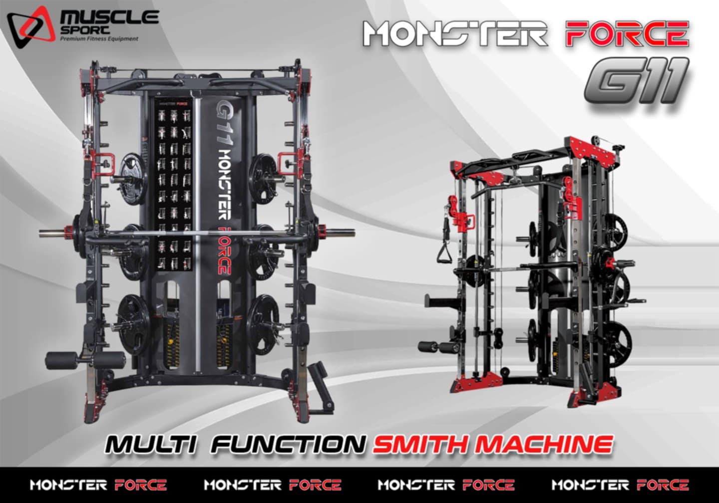 Set Promotion สมิทแมชชีน มอนสเตอร์ฟอส G11 (New Design) , Smith Machine Monster Force G11 + ม้านั่ง Iron 202 Commercial