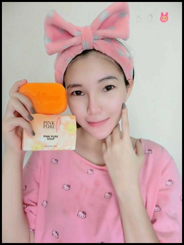 สบู่พิงค์เพียว สารสกัดจากน้ำมันมะพร้าว PINK PURE SOAP สบู่หน้าใส สลายฝ้า