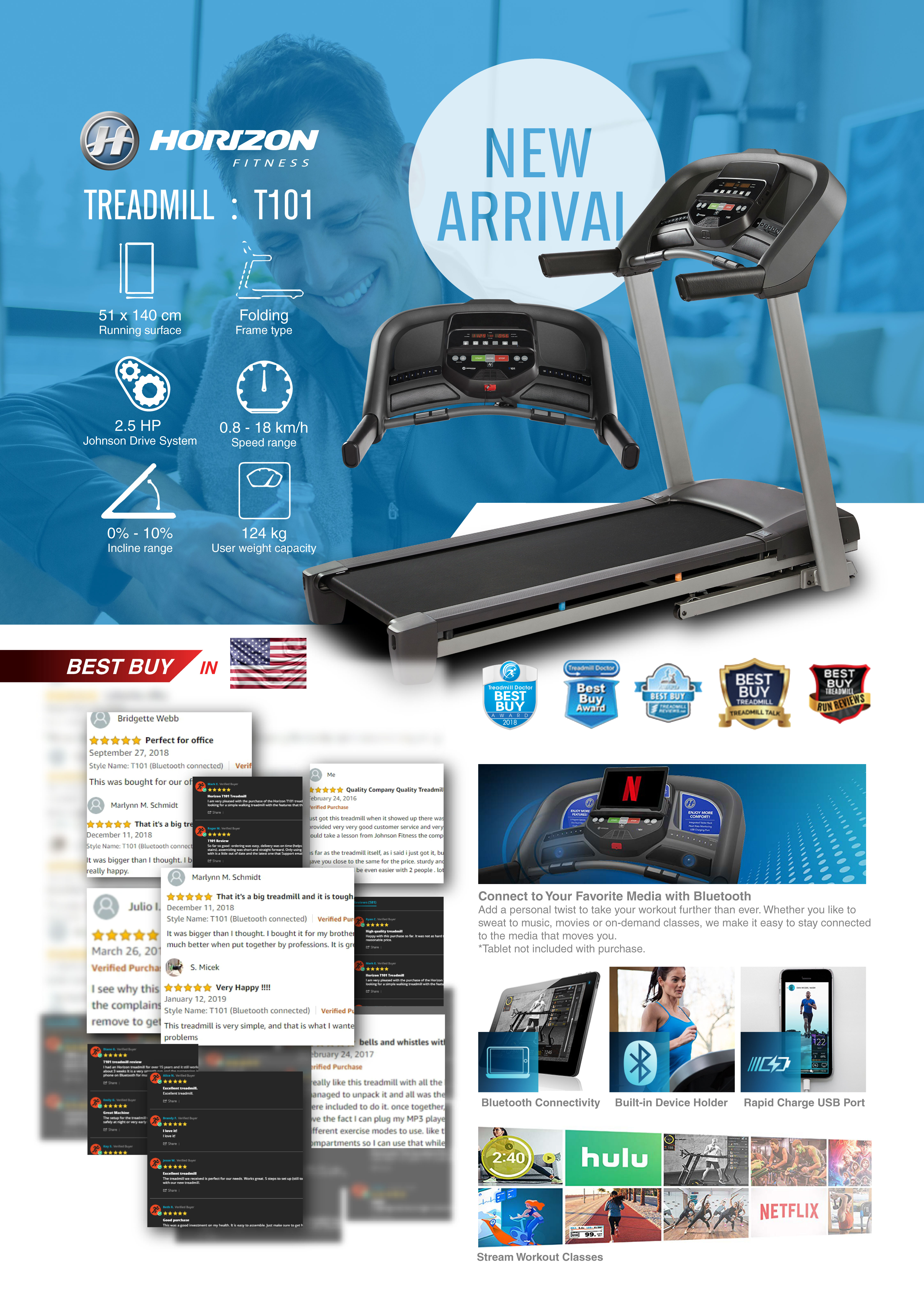 ลู่วิ่งไฟฟ้า Horizon T101