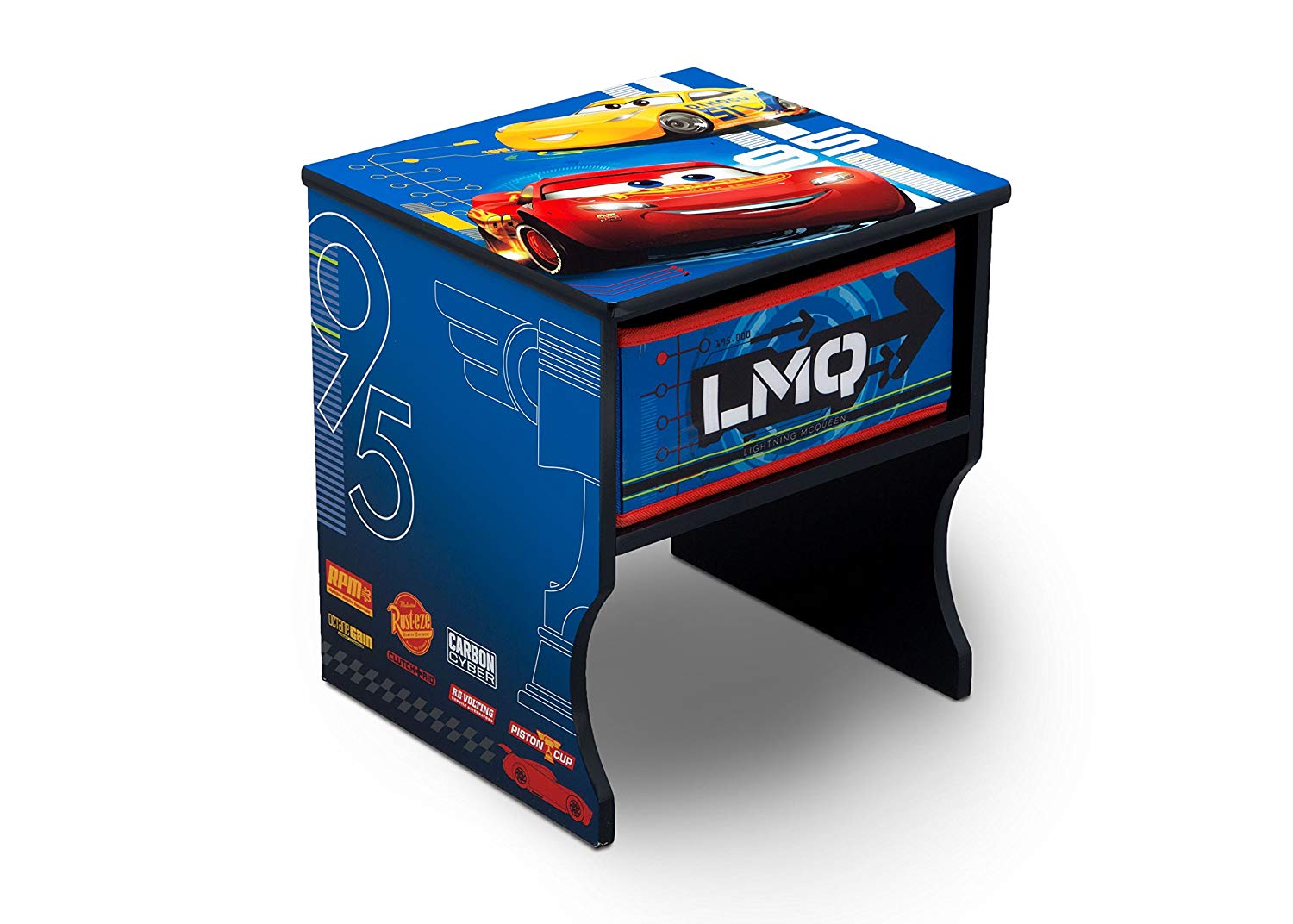 โต๊ะไม้ พร้อมที่เก็บของ ลายแมคควีน คาร์ส Delta Children Side Table with Storage, Disney/Pixar Mcqueen Cars ราคา 1790 บาท
