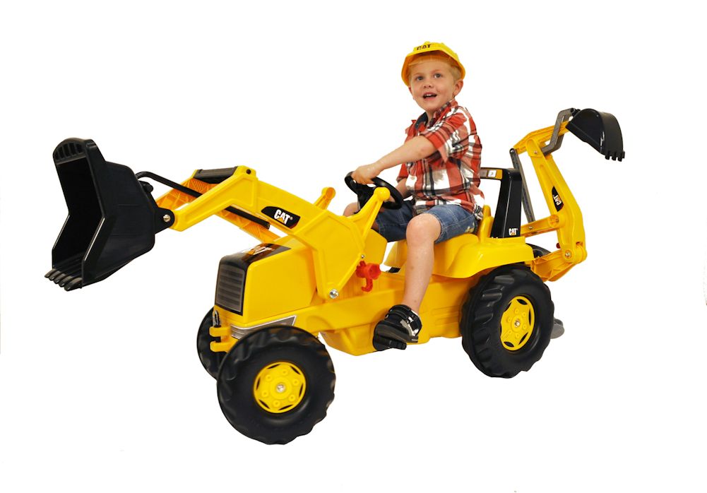 รถแทรกเตอร์ ตักดิน 2 หัว สามารถเล่นพร้อมกันได้2คน CAT Construction Pedal Tractor: Backhoe Loader (Front Loader and Excavator/Digger), Youth Ages 3+ สินค้าลิขสิทธิ์แท้ นำเข้าจาก USA