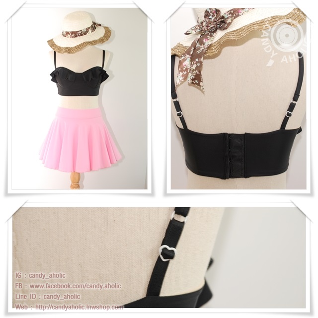 (Free Size)บราระบาย มีตะขอปรับระดับ ได้สองระดับ มีสายคล้องไหล่ มีหลายสี spaghetti_sp_017