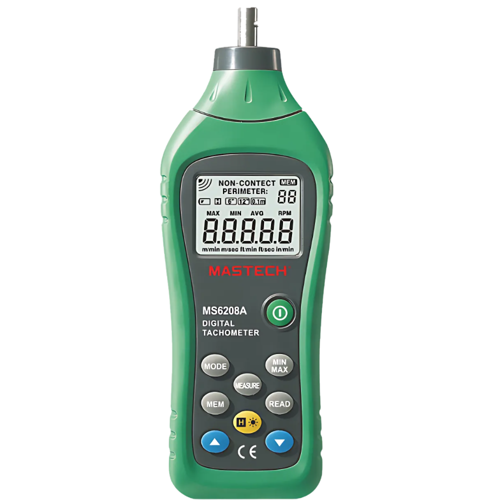 Mastech รหัส MS6208A เครื่องวัดความเร็วรอบแบบดิจิตอล,Digital contact tachometer,meas.range:50～19999RPM ±(0.03%+2)