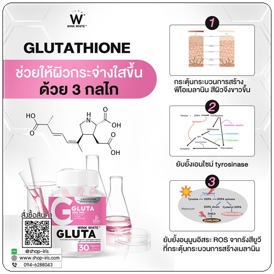 Gluta Wink White กลูต้าวิ้งไวท์ (1แถม1)