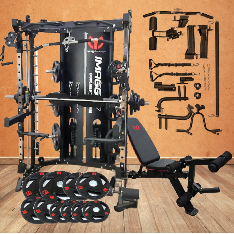 Smith Machine IMAGG 97 + ม้านั่ง819A + แผ่นน้ำหนัก50kg, สมิทแมชชีน
