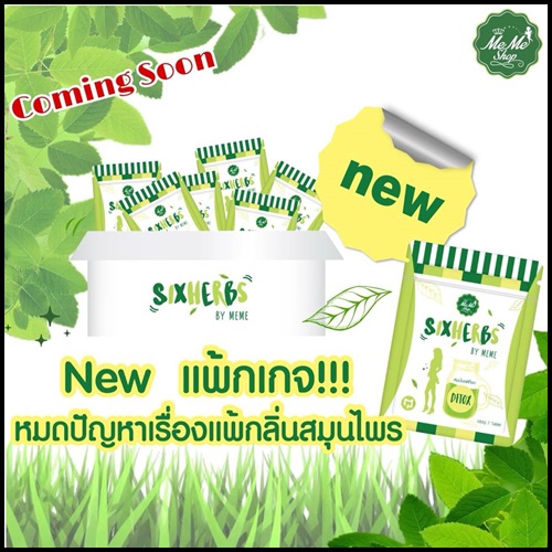 สมุนไพรดีท็อก ซิกเฮิร์บ ลดพุง Sixherbs by Meme แพคเกจใหม่