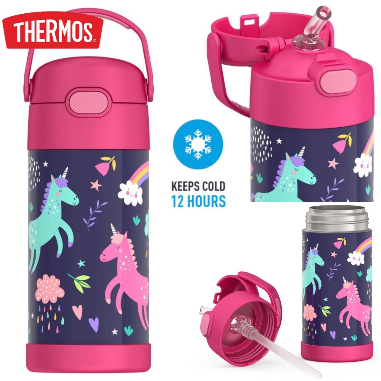 FUNTAINER® WATER BOTTLE 12OZ Pink Unicorn ราคา 990 - บาท