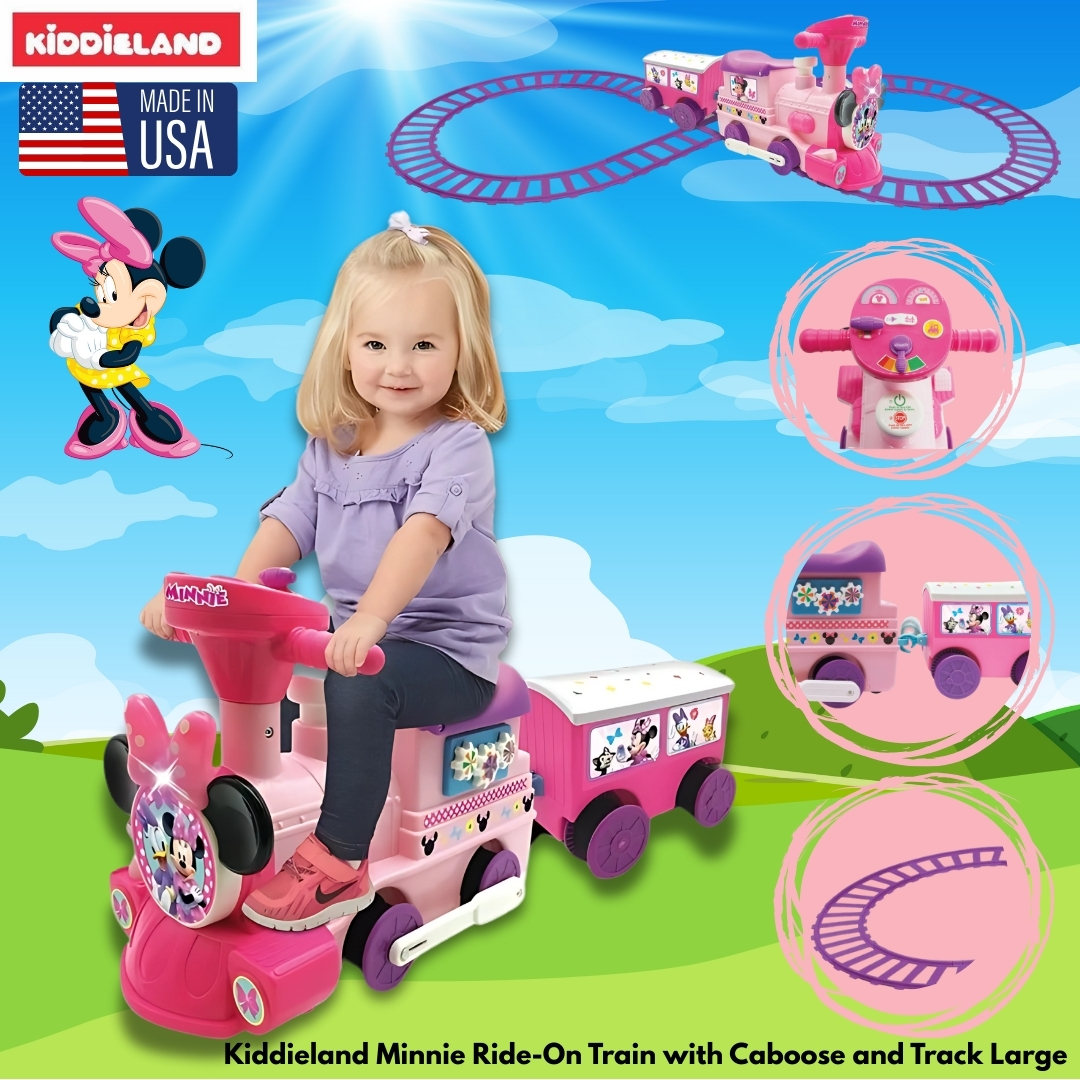 Kiddieland Disney Minnie Mouse Ride-On Motorized Train with Track รถไฟแบตเตอรี่ มาพร้อมราง ลาย มินนี่เม้าส์ ลิขสิทธิ์แท้จากอเมริกา