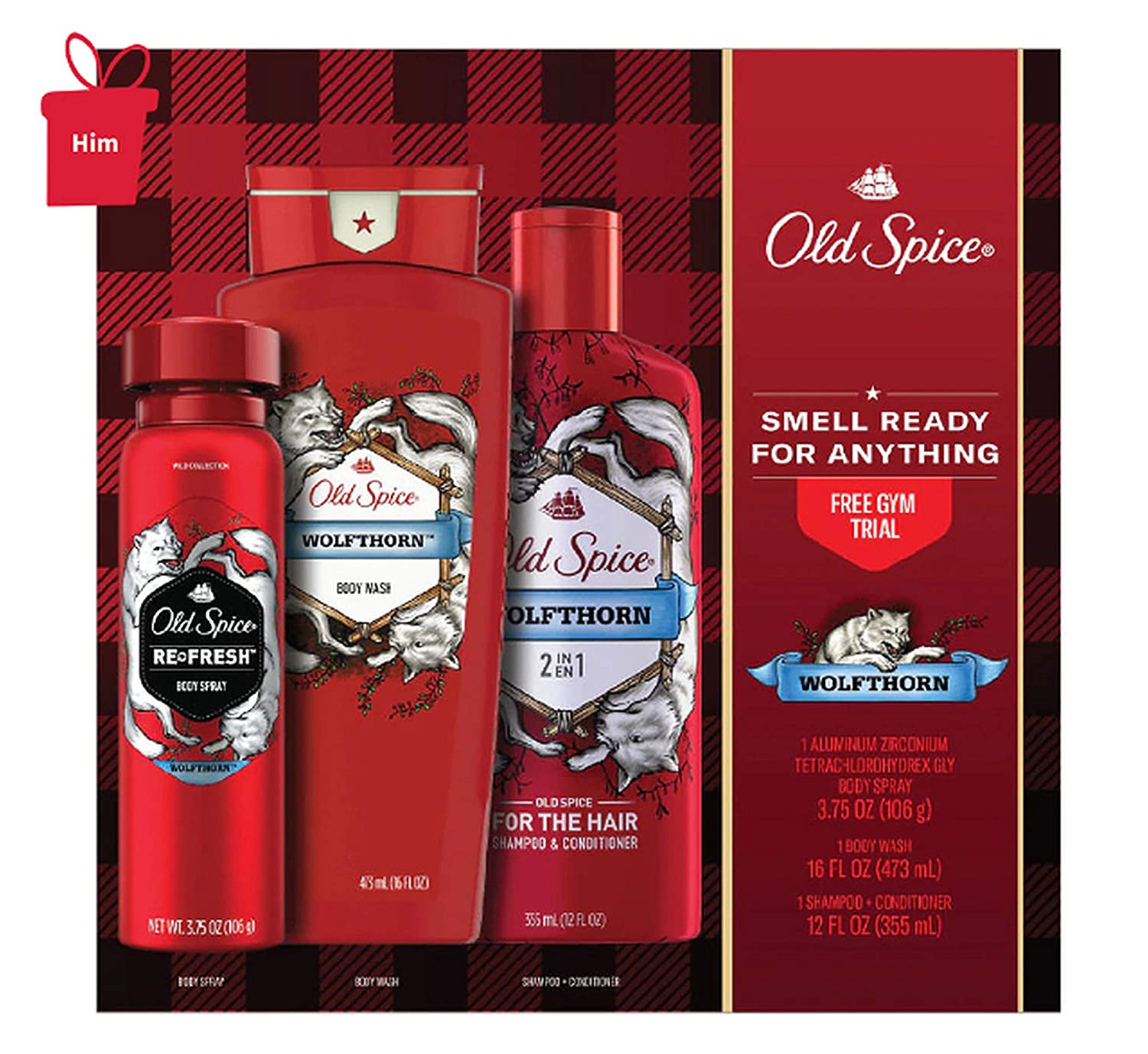 เซ็ทเจลอาบน้ำ สระผม Old Spice Wolfthorn 3 Piece Mens Gift Set, Shower Gel and Deodorant Spray ราคา 790 บาท รวมส่ง