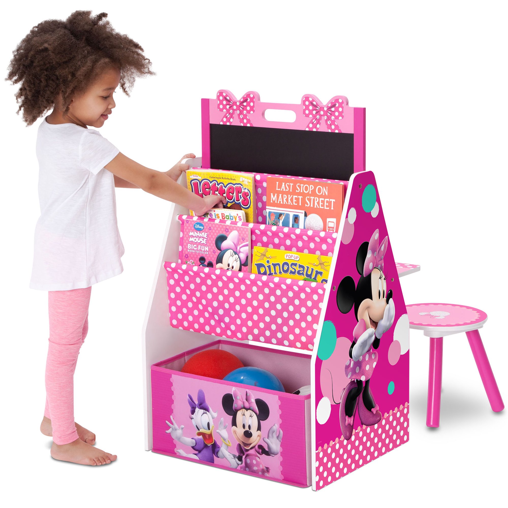 โต๊ะทำการบ้าน ชั้นวาง 3 in 1 ลาย มินนี่เม้าส์ Disney Minnie Mouse Deluxe Kids Art Table, Easel, Desk, Stool & Toy Organizer by Delta Children ราคา 3590 บาท