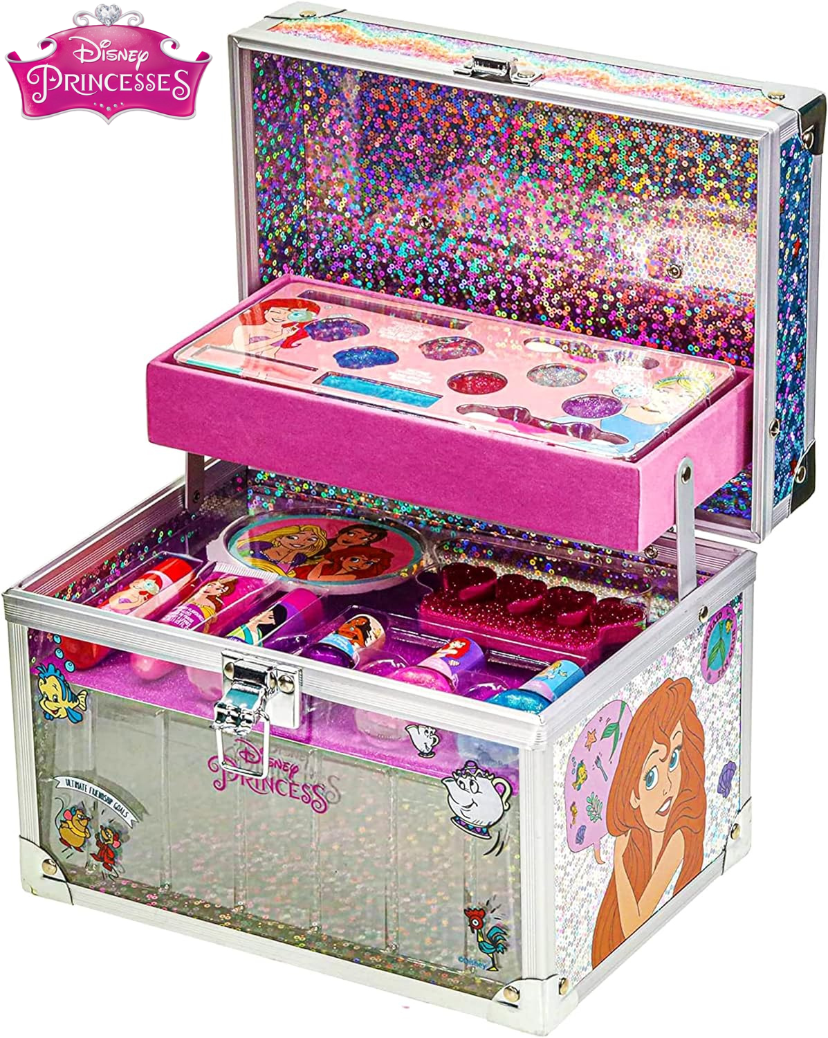 นำเข้า🇺🇸 💯Disney Princess Train Case Girls Beauty Set, ชุดแต่งหน้าสําหรับเด็กสําหรับเด็กผู้หญิง ราคา1990 บาท