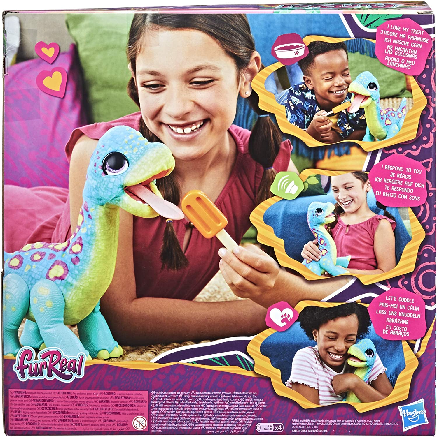 ไดโนเสาร์กินไอติมFurReal Snackin 'Sam The Bronto Interactive Animatronic Plush Toy, 40+